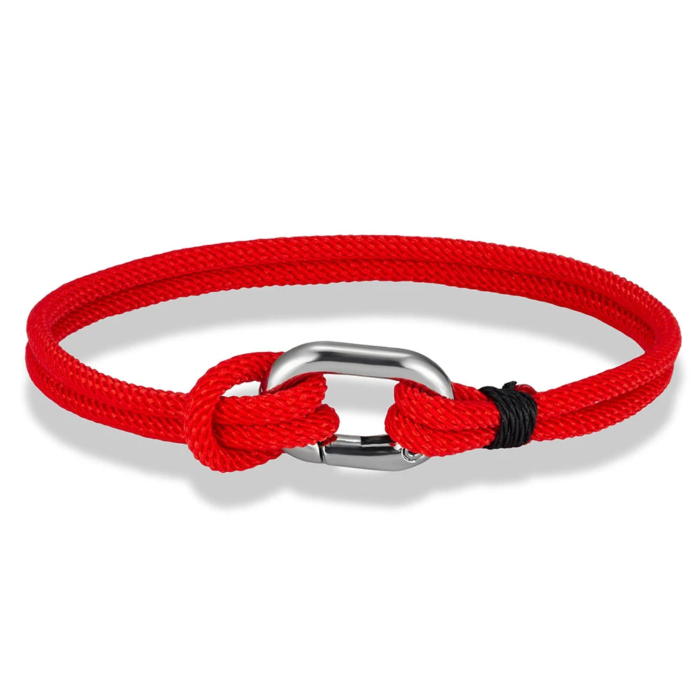 MKENDN New Nautical Mens Thin Rope Bracelet With Oval Circle Spring Clasp For Surfer Beach Jewelry Gifts - Madeinsea©