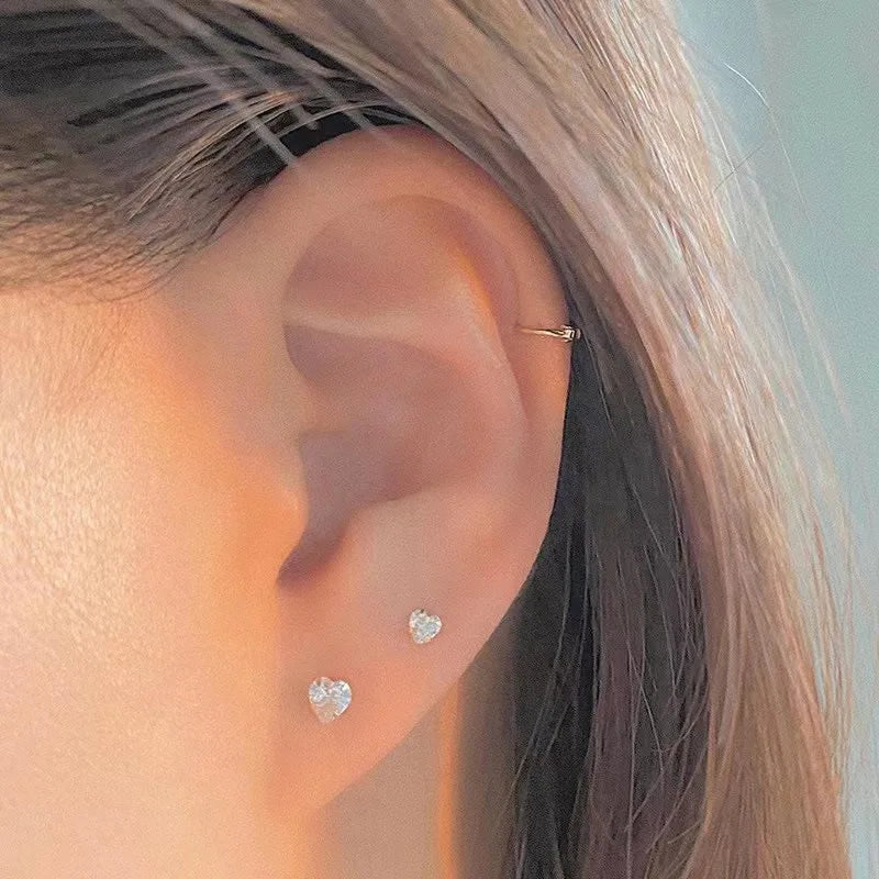 Boucles d'oreilles à tige en argent sterling 925 avec zircons cubiques pour femme, bijoux coréens exquis, accessoires