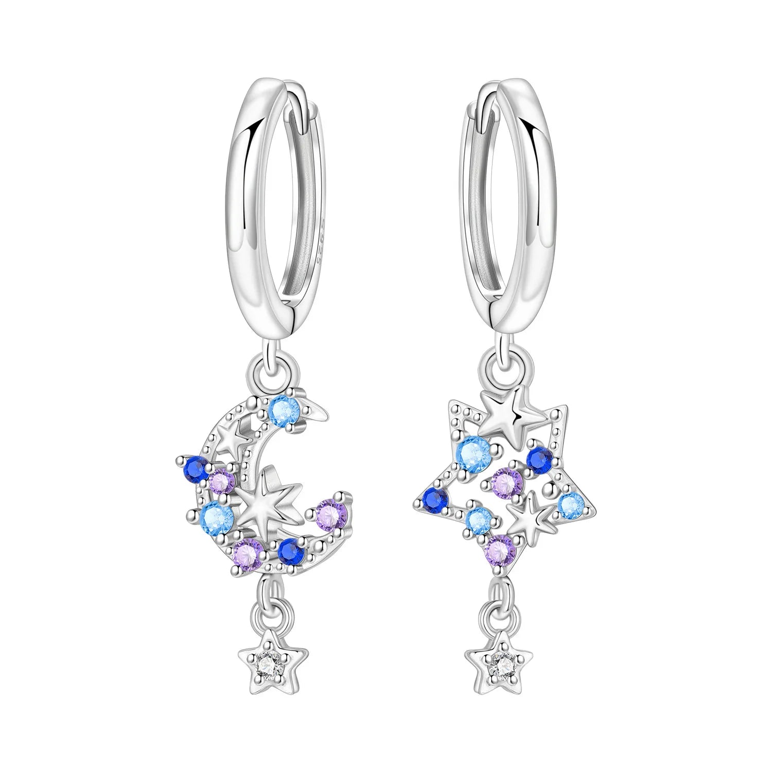 PANPOKI 925 Sterling Silver Asymmetric Design Earring Key Lock Earrings Drop Earrings For Women Party Gifts Trendy Jewelry