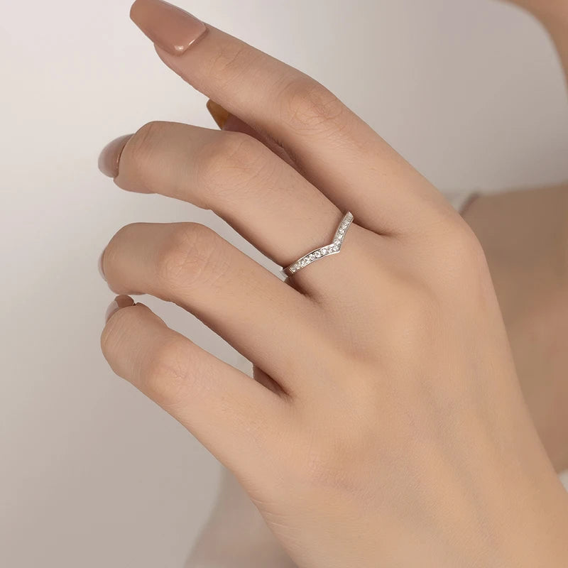 PERMANY All Moissanite Ring for Women S925 Pure Silver Laboratory Certified Diamond Geometric Ring Minimalist Party Jewelry