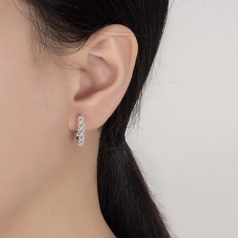 PERFANY 1.8CT All Moissanite Earrings for Women S925 Pure Silver GRA Certified Diamond Temperament Fashion Wedding Party Jewelry - Madeinsea©