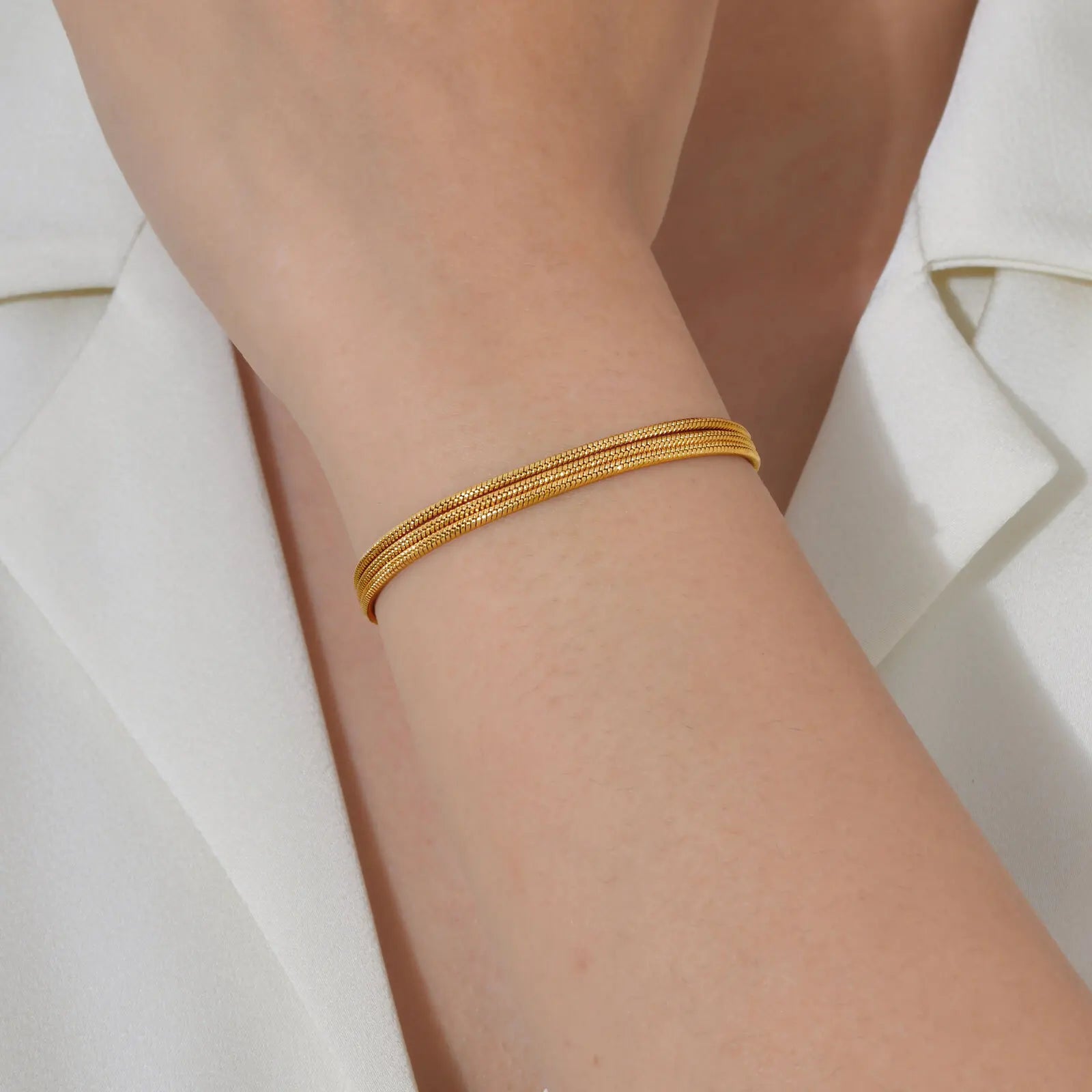 Vnox Fashion Layered Stacking Snake Chain Bracelets Stainless Steel Charm Hand Jewelry Trendy Bracelets For Women Gifts To Mom