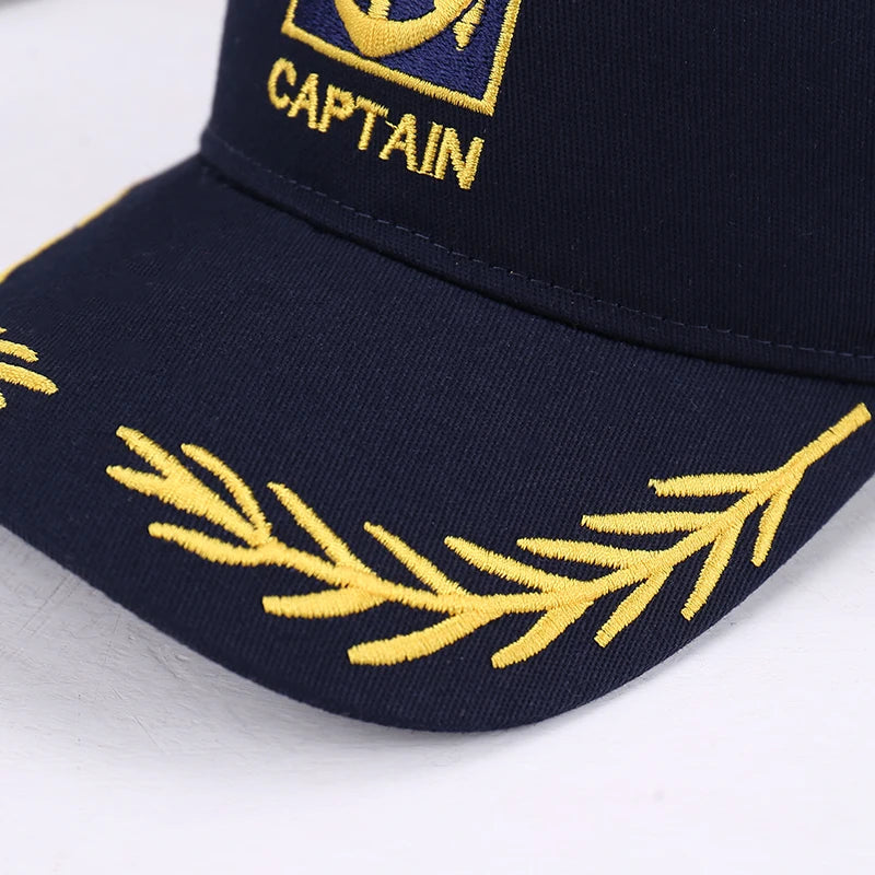 Fashionable Wheat Spike Embroidery Decorated Baseball Cap Versatile Navy Cosplay Dance Sun Protection UV-Blocking Hat
