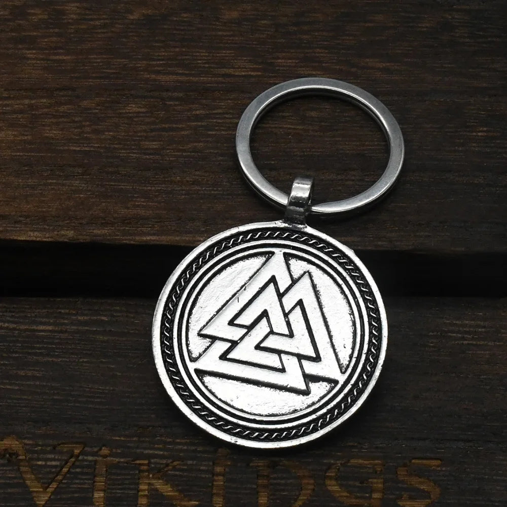 1PcsTalisman Odin Rabe Und Wolf Viking Runes Valknut Anhänger Schlüsselanhänger