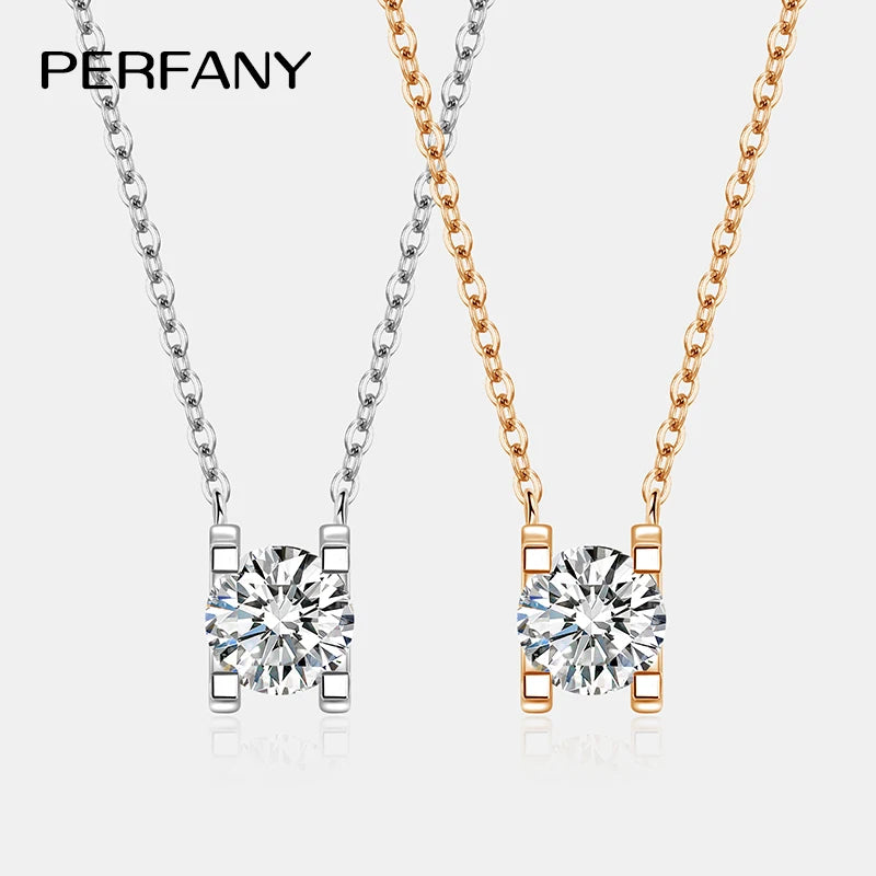 PERFANY 0.5-2CT Moissanite Necklace for Women S925 Pure Silver Classic Bull Head Laboratory Diamond Pendant Luxury Jewelry - Madeinsea©