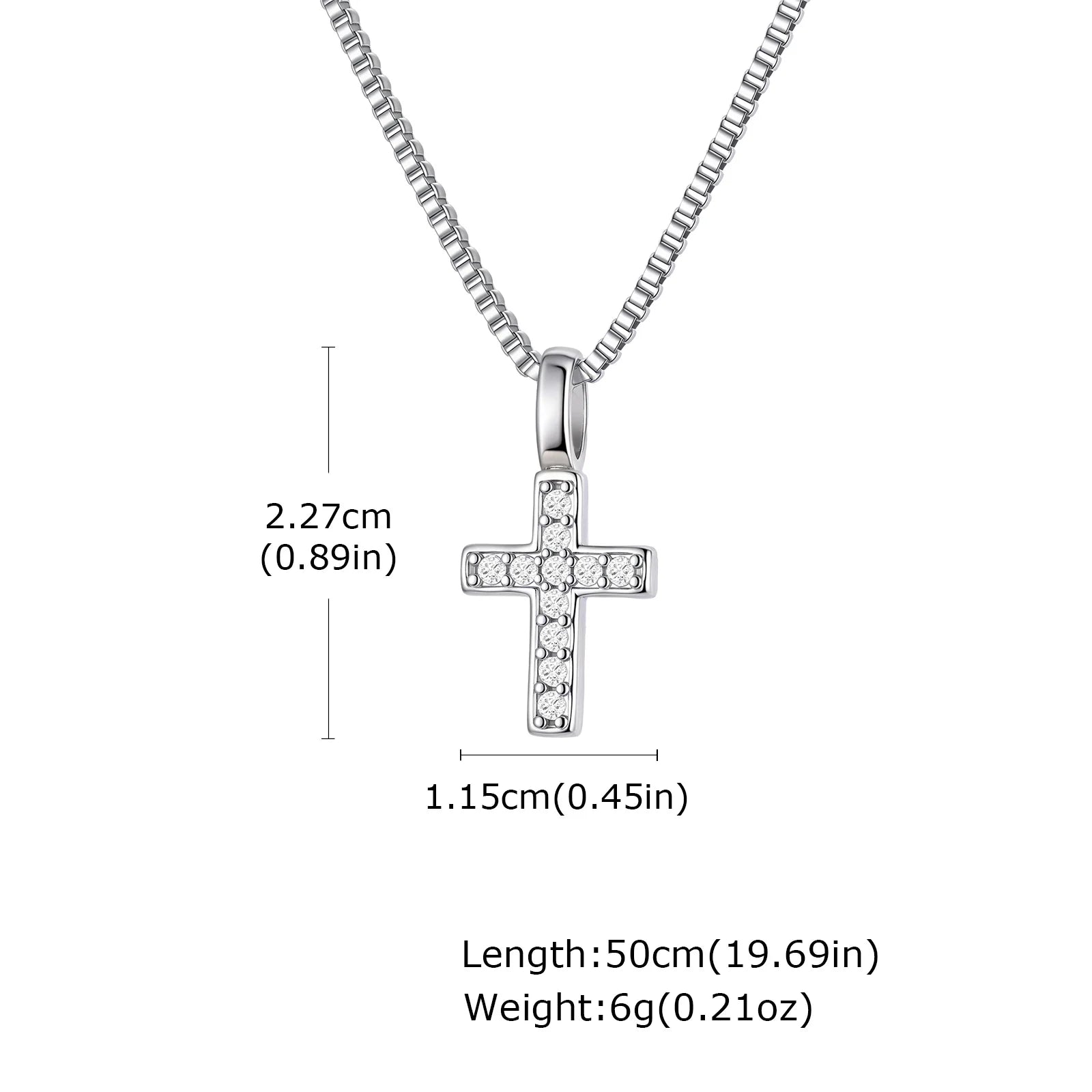 Collier pendentif croix Vnox Bling en zircon avec chaîne à maillons, unisexe, couleur argent, simple collier croix du Christ pour hommes et femmes