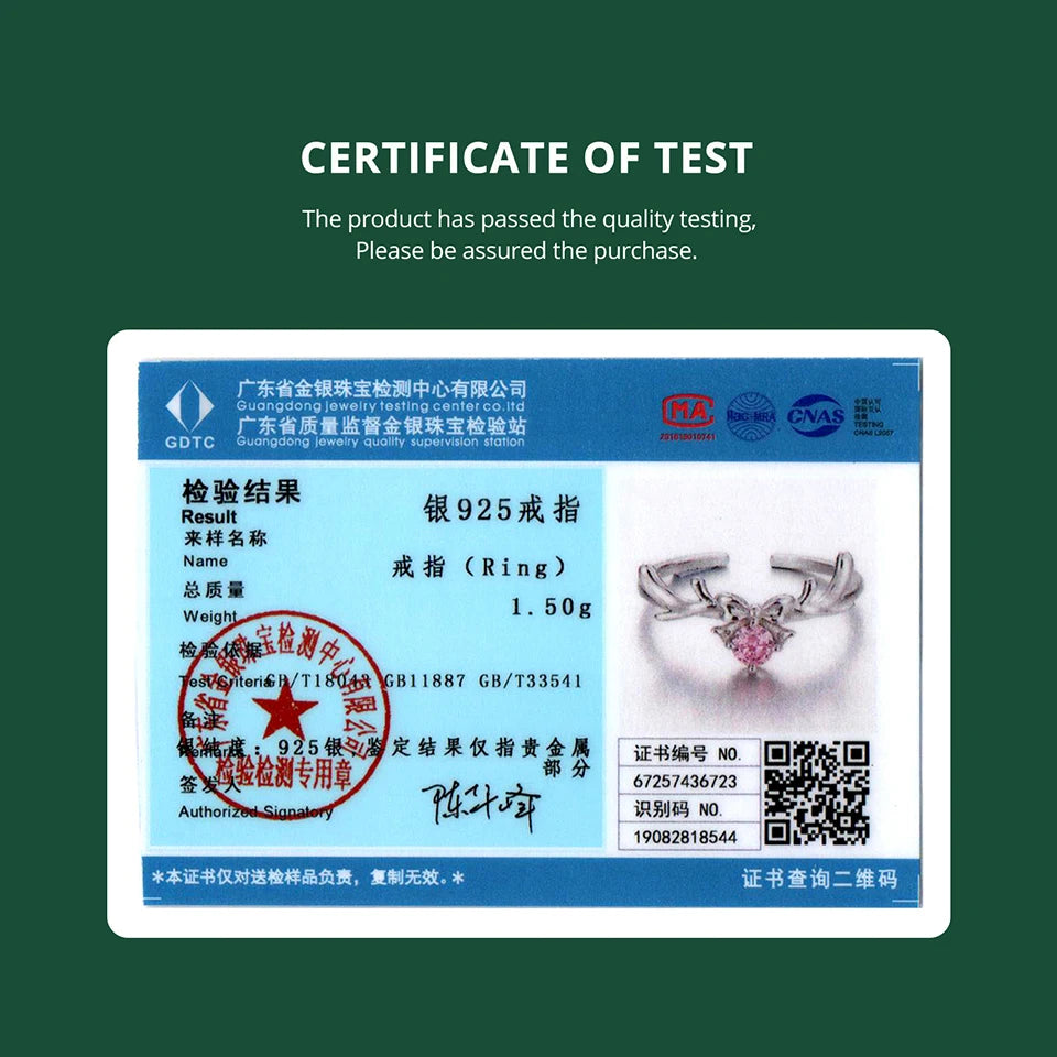 Bamoer 925 Sterling Silber Ring mit süßer Schleife und Rentier, verstellbarer, runder rosa Zirkonia-Ring für Damen und Teenager, wunderschönes Weihnachtsgeschenk