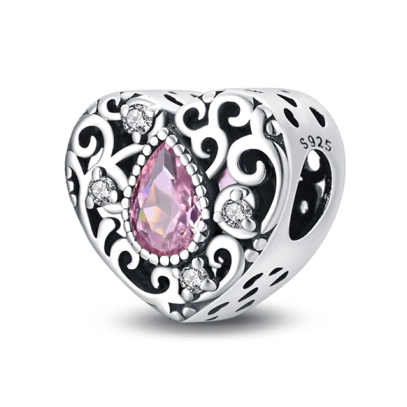 Hot Sale Charms Beads 925 Sterling Silver Pink Perfume Bottle Letter Luminous Firefly Tarot Card Beads Fit DIY Bracelets Jewelry - Madeinsea©