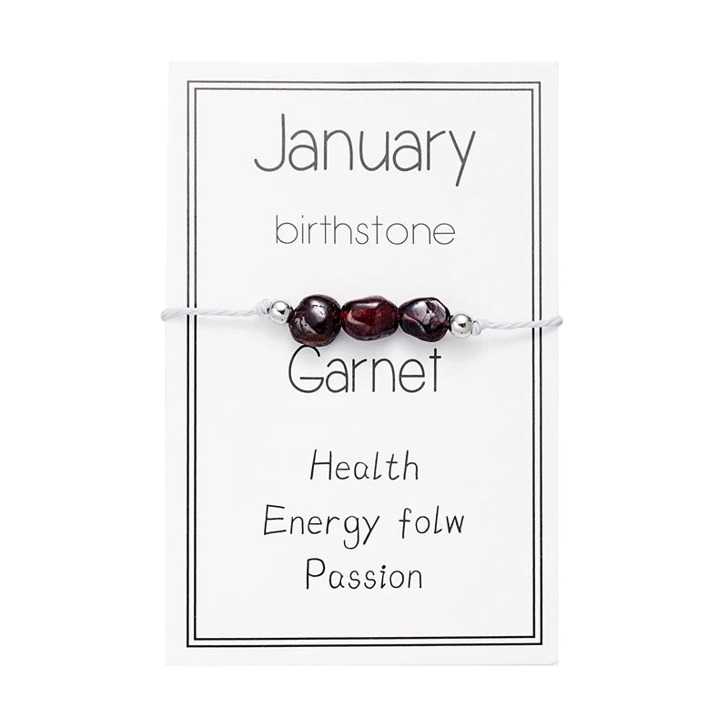 Natural Irregular Stone Bracelet For Women Men Colorful Quartz Crystal Stones Month Birthday Bracelets Aesthetic Charm Jewelry