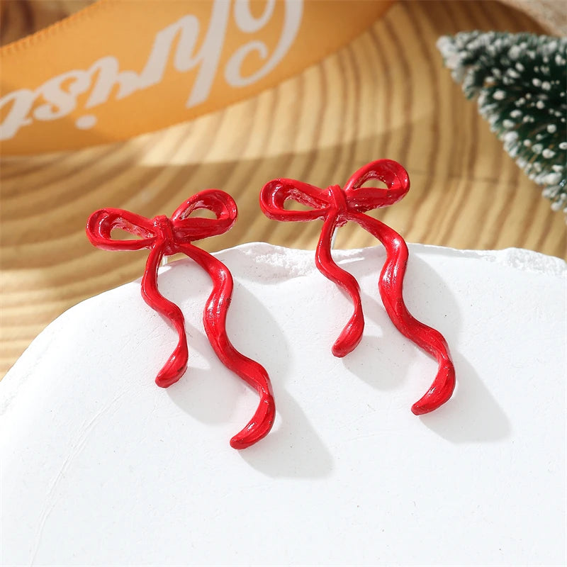 Fashion Christmas Snowflake Earrings For Women Cute Trendy Xmas Tree Colorful Bells Bow Knot Piercing Earring Party Jewelry Gift
