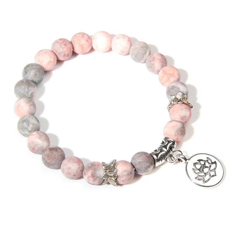 MKENDN 7-Chakra-Armbänder, buddhistisches Lotus-Amulett-Armband, Herren-Armband mit natürlichen Reiki-Steinen und Amethysten, Damen-Yoga-Schmuck