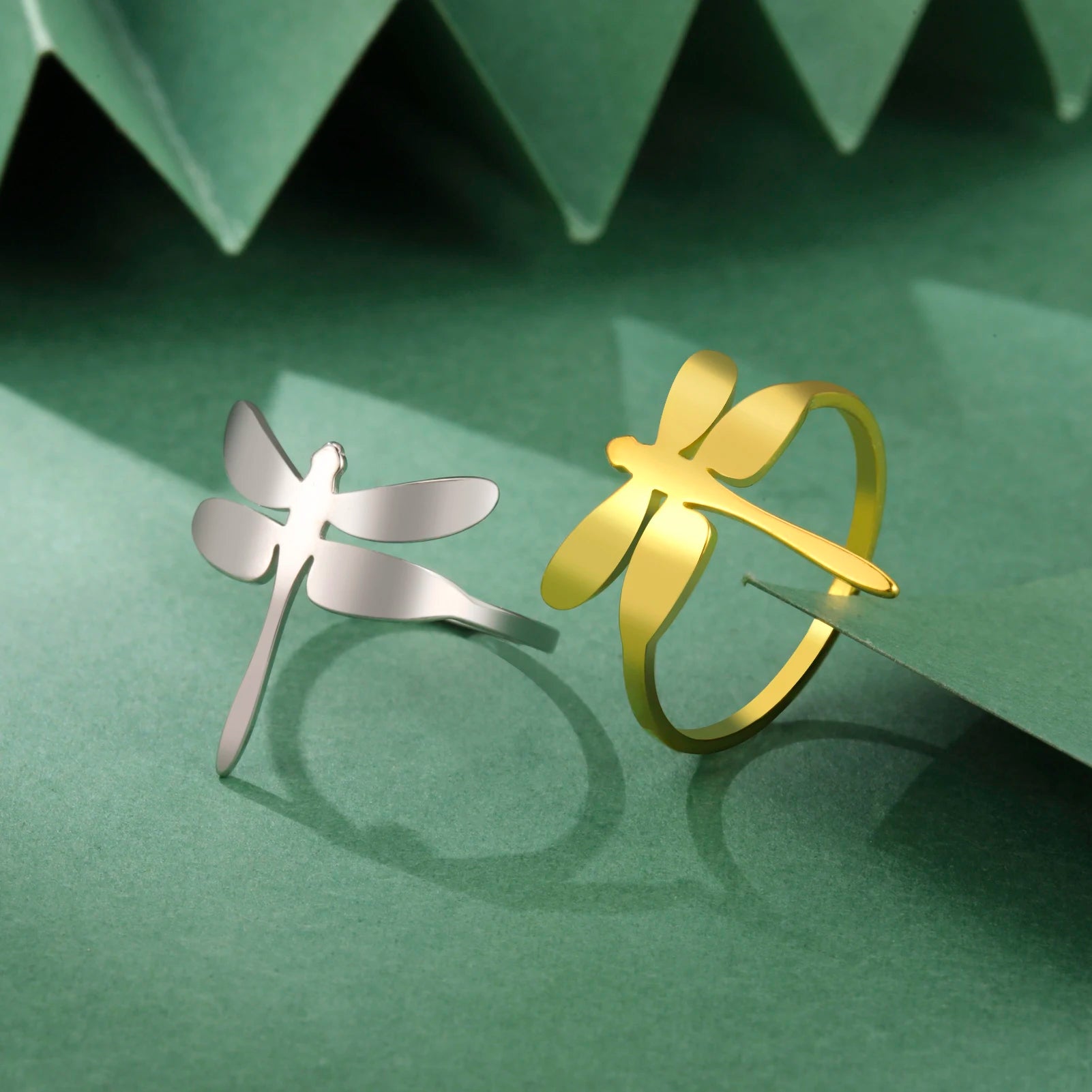 Skyrim Dragonfly Ring Stainless Steel Finger Rings Women Minimalist Animal Jewelry Birthday Gift Wholesale