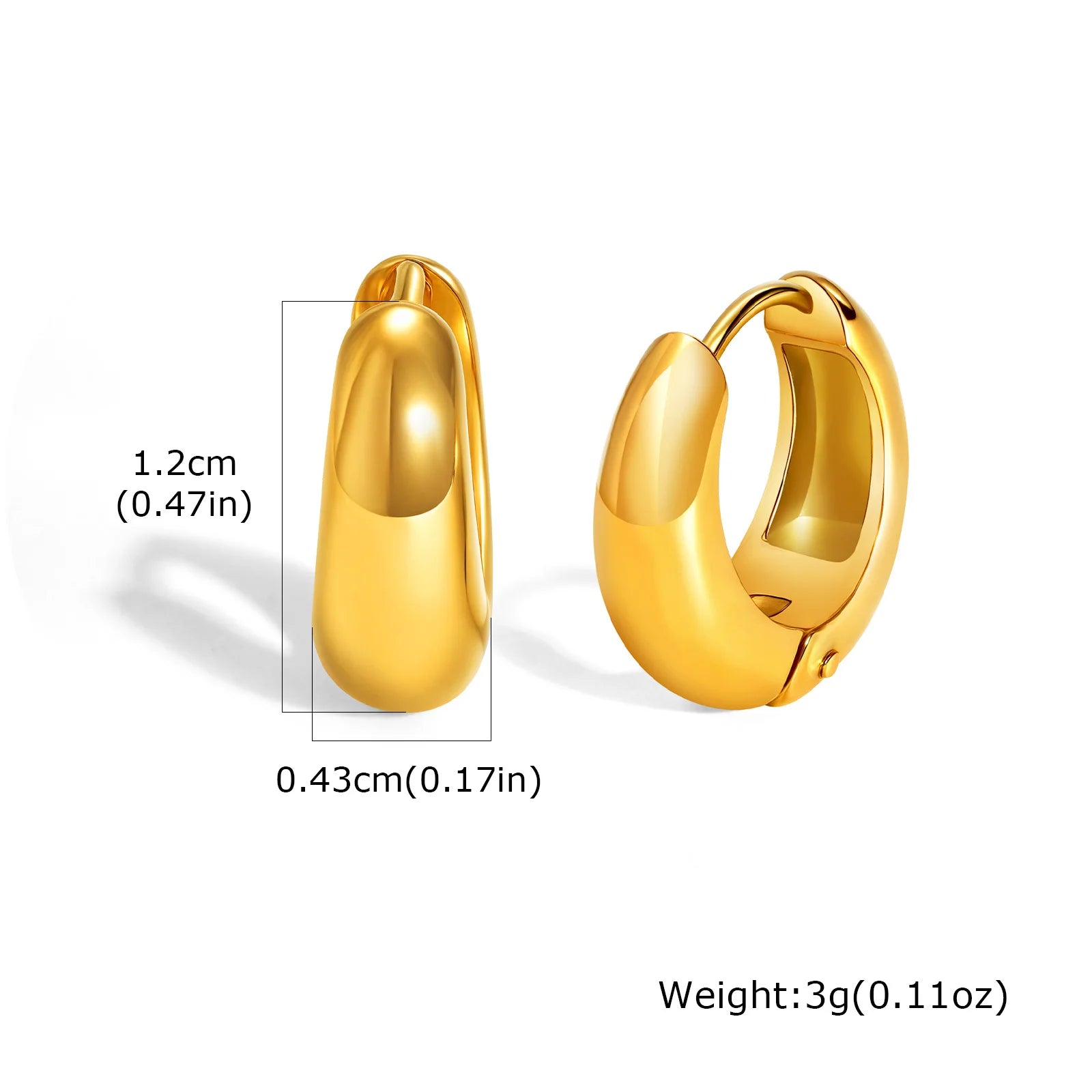 Vnox Simple Circle Hoop Earrings Stainless Steel Gold Color  High Polish Round Earring For Women  Aesthetic Jewelry Girls Gift