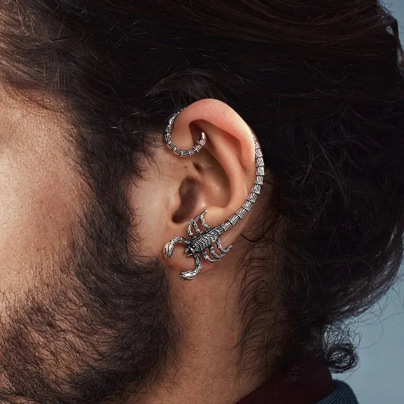 Retro Punk Dark Avantgarde Tiergift Skorpion Ohrclip für Frauen Halloween Personalisierte Herren Gothic Ohrringe Schmuck Geschenk