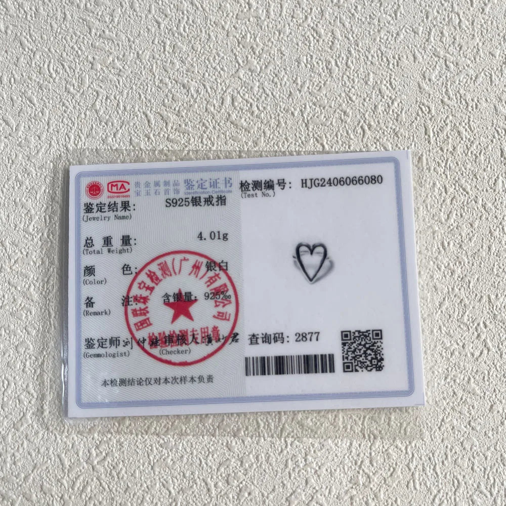 Bagues en argent sterling 925 avec cœur ouvert pour femme, bijoux de luxe, accessoires, cadeau d'anniversaire, mariage, fiançailles