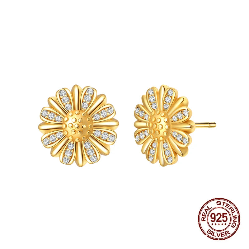 Springtime Earring For Women 925 Sterling Silver Bee Magritte Flower Butterfly Double Hoop Earrings Jewelry Fine New Year Gift