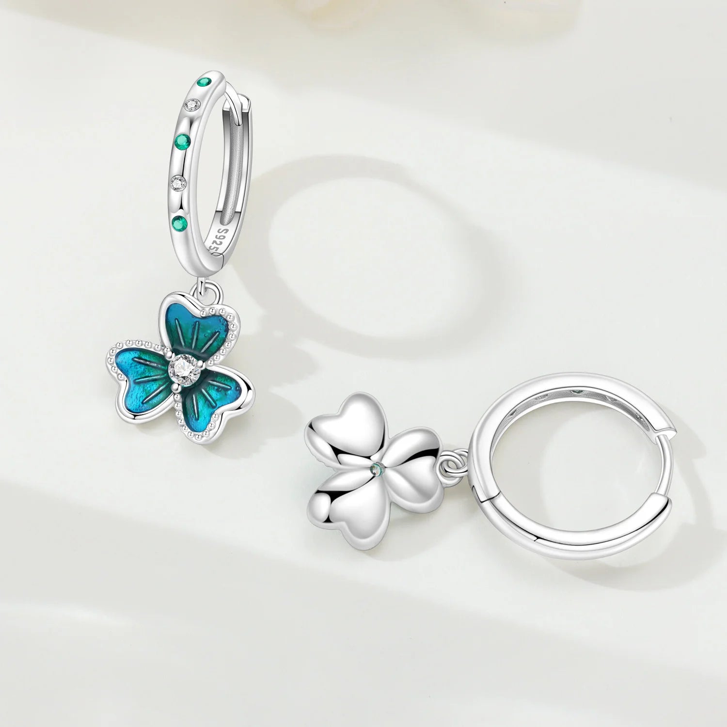 PANPOKI 925 Sterling Silver Clover Lucky Symbol Drop Earrings Women Earrings Charm Fashion Versatile Party Jewelry Gifts