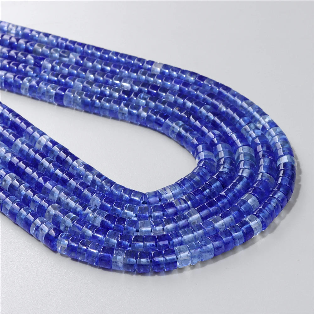 Natural Flat Round Disc Beads 6x3mm Sea Sediment Amethysts Rondelle Spacer Stone Bead For Jewelry Making DIY Bracelet Earrings