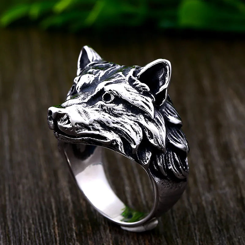 Beier 316L stainless steel Norse Viking Nordic Wolf Animal Men's Rings Punk Party High Quality Jewellery BR8-702