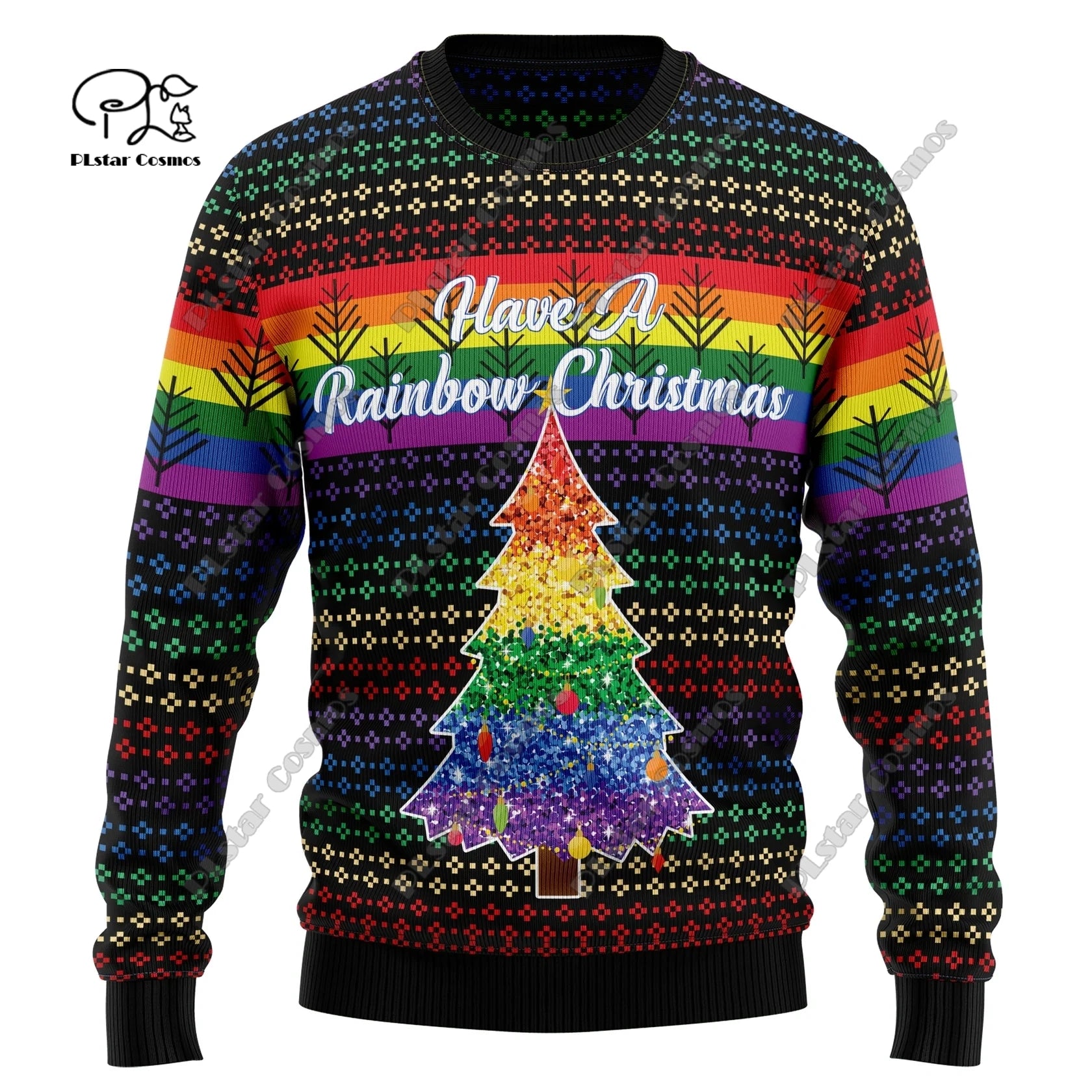 Neue 3D-gedruckte Weihnachtsmotive: Weihnachtsbaum, Weihnachtsmann-Muster, Kunstdruck, lässiger Street-Sweater, Winterpullover, Größen S-8
