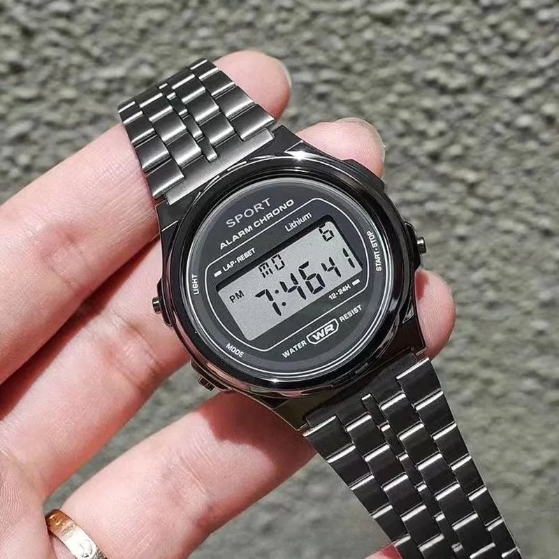 Retro Square Electronic Watches Digital Display Women Men Watch Rose Gold Silver Luxury Ladies Wristwatches Relojes Para Mujer