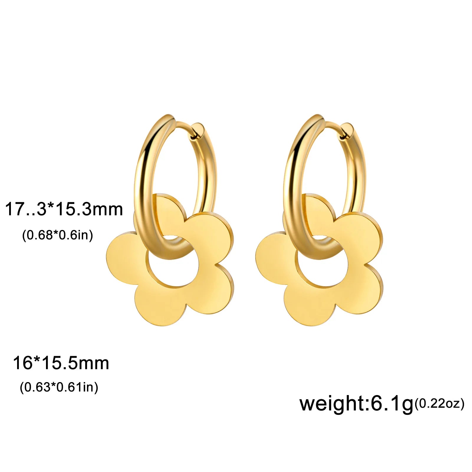 HIPEE Fashion Sunflower Circular Hoop Earrings Simple Removable Stainless Steel Earrings For Girls Birthday Party Jewelry Gift