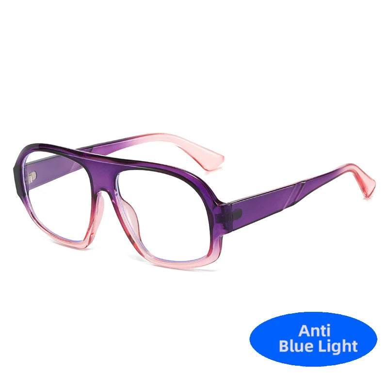 Oversized Pilot Anti Blue Light Glasses Vintage Brand Designer Optical Transparent Women's Eyeglasses Large Blue Light Glasses - Madeinsea©