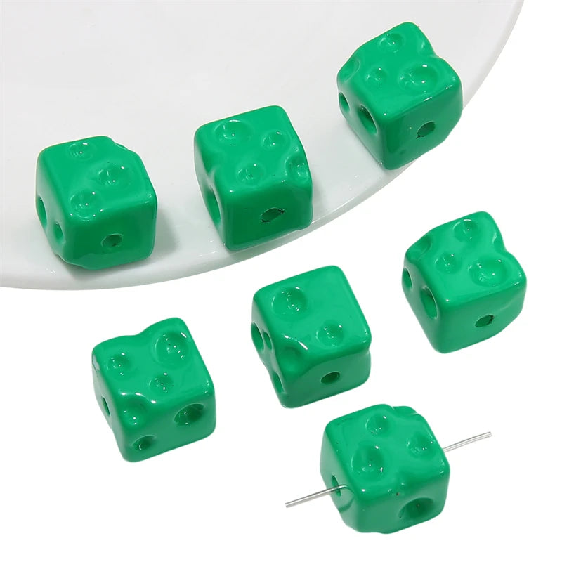 5pcs Cube Cheese Bead Acrylic Spacer Loose Beads For Jewelry Making diy Decorations Bracelet Phone Chain Keychain Accessories