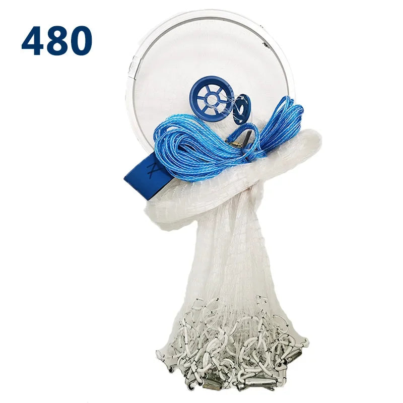 Lawaia Nylon Fishing Net Transparent Fishing Line Casting Network with Steel Pendant Aluminum Ring Carp Fishing Equipment