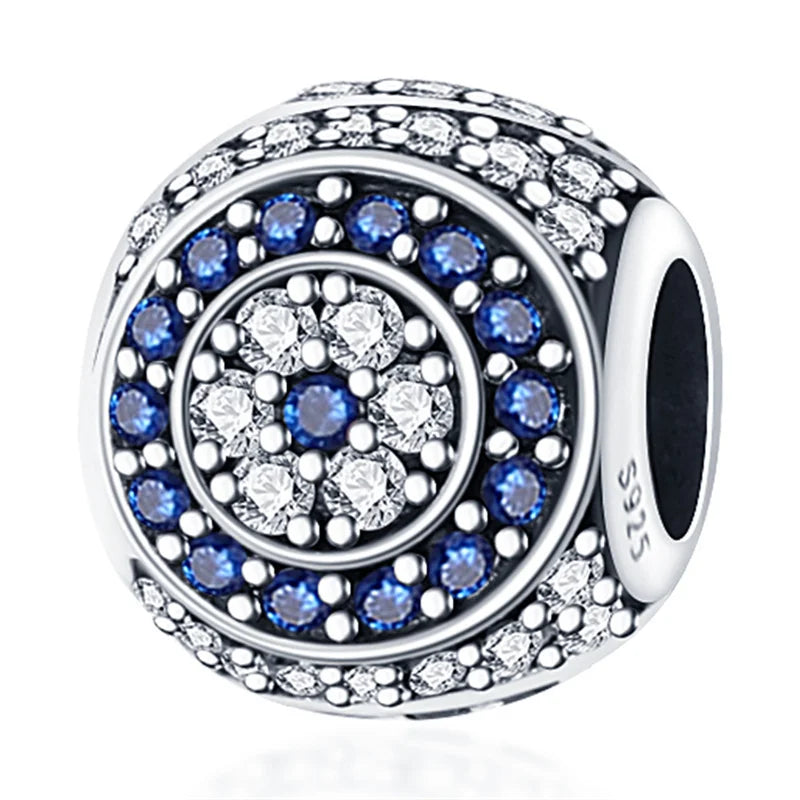 Dreamcatcher Series - Original Genuine 925 Sterling Silver Zircon Moon Sun Charm Beads Suitable 3mm Bracelet DIY Making Pendant