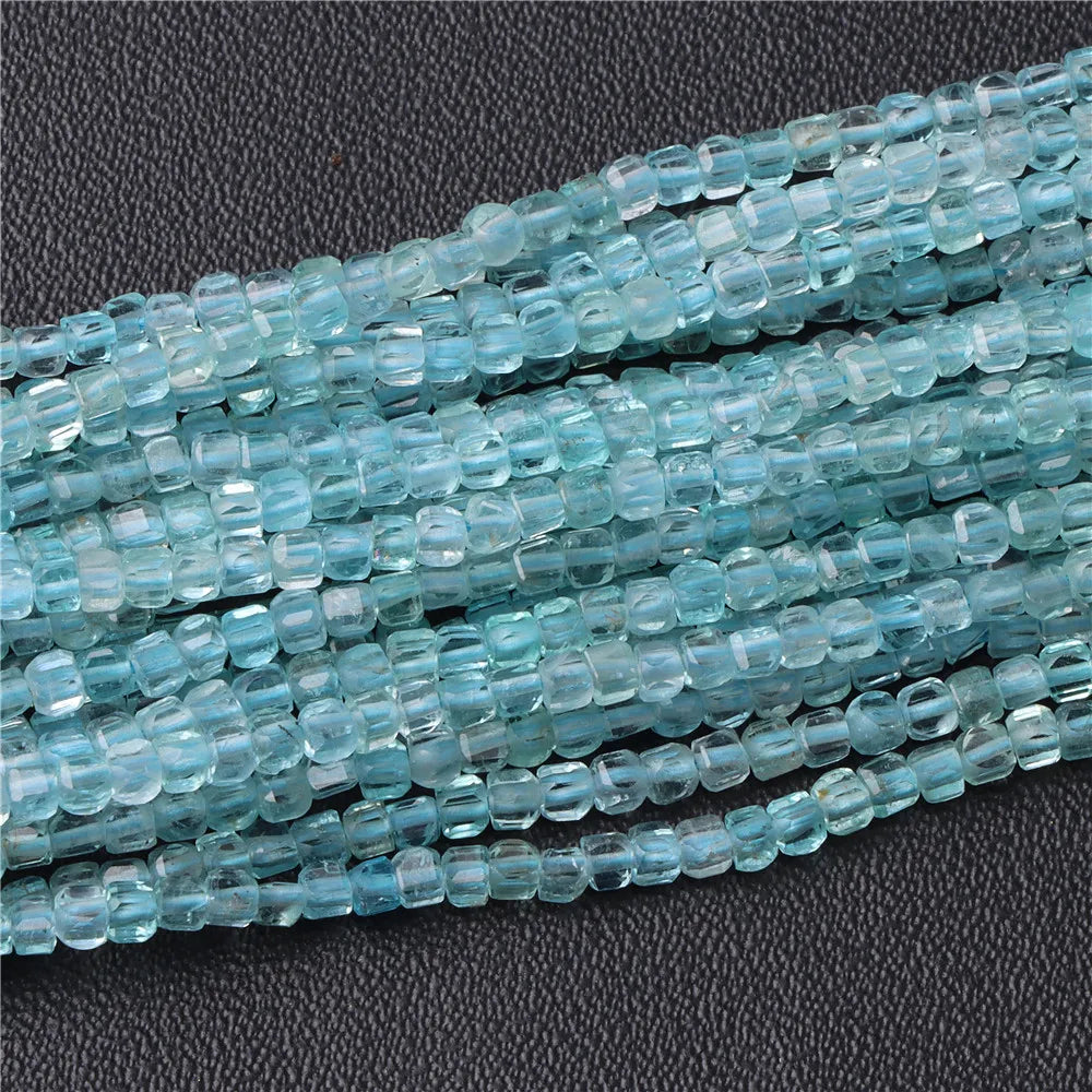 Hot Natural Faceted Stone Bead 2-3mm Small Square Quartz Garnet Glass Cube Loose Beads For Jewelry Making Needlework Accessories