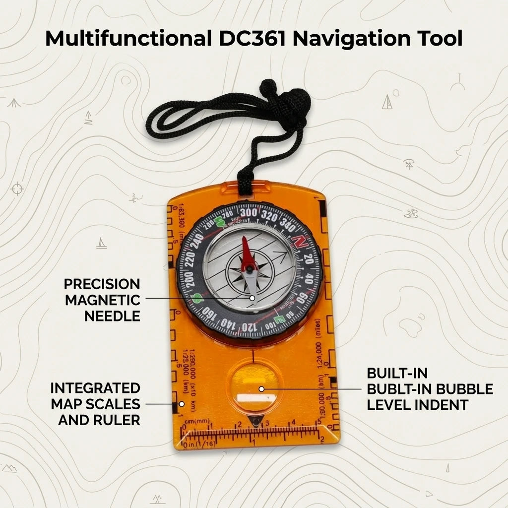 Waterproof Compass Outdoor Gadget Navigation Hiking Compass Outdoor Camping Orienteering Backpacking Map Reading Compass