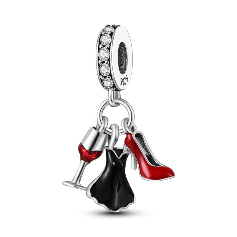 Charm Original 925 Sterling Silver Charms Pendants Love Travel Life DIY Beads for Bracelet Necklace Charms Women Jewelry Making