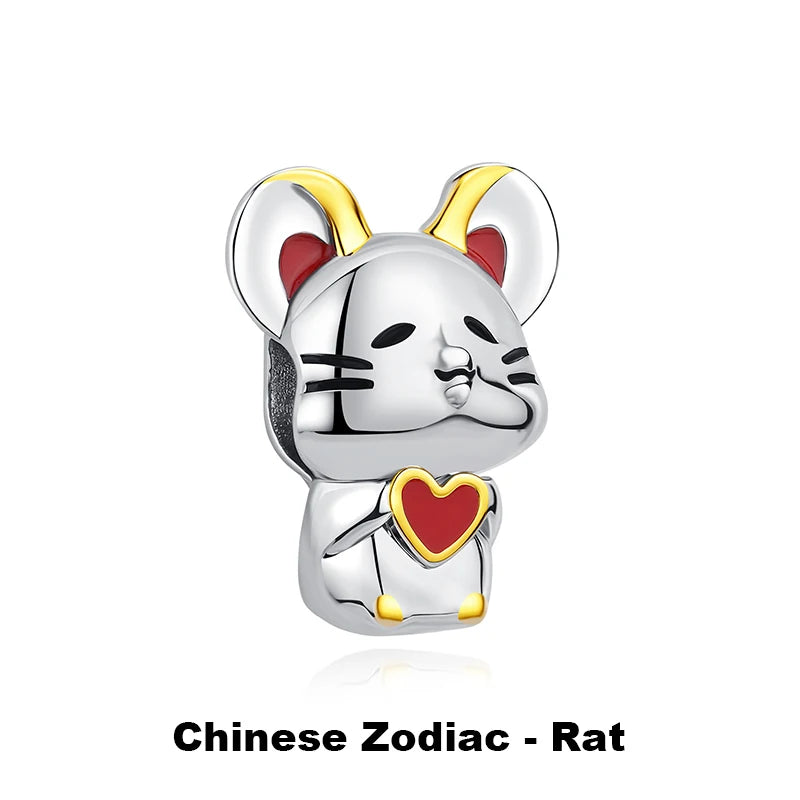 925 Sterling Silver Charms Beads Original Japanese Doll Fortune Cat Charm Fit Brand Bracelets Bangles DIY Jewelry For Women