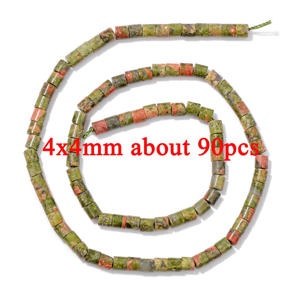 Wholesale Natural Unakite Stone Bead Green Jasper Loose Spacer Beads For Jewelry Making DIY Bracelet Necklace Accessories Supply