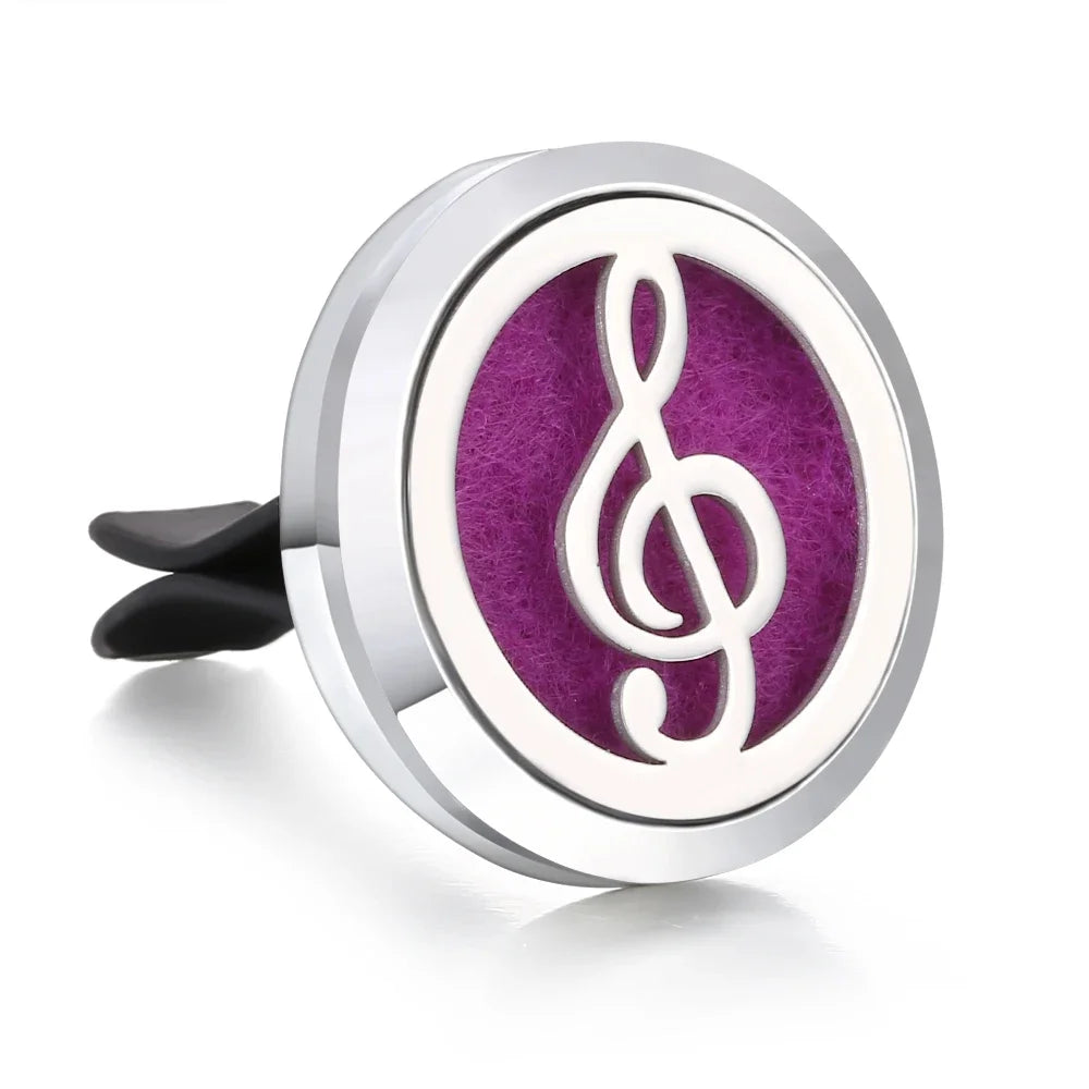 New Aromatherapy Car Perfume Diffuser Stainless Steel 30mm Magnetic Aroma Diffuser Locket Car Air Freshener Vent Clip + 1pcs Pad