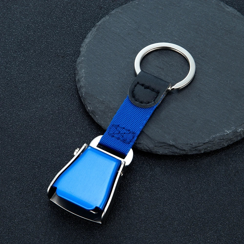 MKENDN Abnehmbarer Mini-Sicherheitsgurt-Schlüsselanhänger mit Flugzeugschnalle für Flugzeuge, Fluggesellschaften, kleines Geschenk für Luftfahrtbegeisterte, individuelles Logo