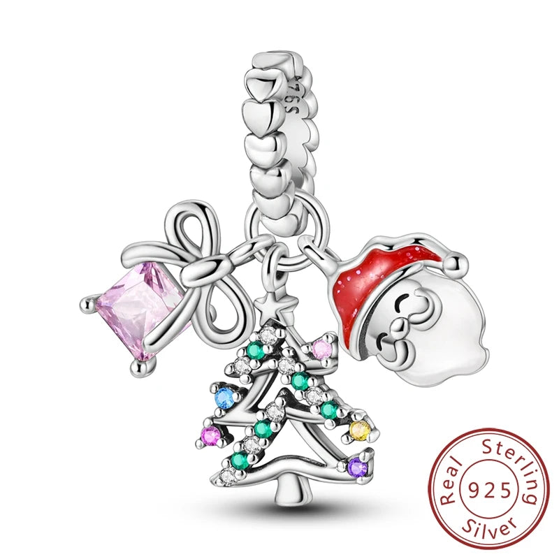 New 925 Sterling Silver Charms Beads Snowman Christmas Halloween Charm Pendent Fit Original Charm Bracelet Women Jewelry Gift - Madeinsea©