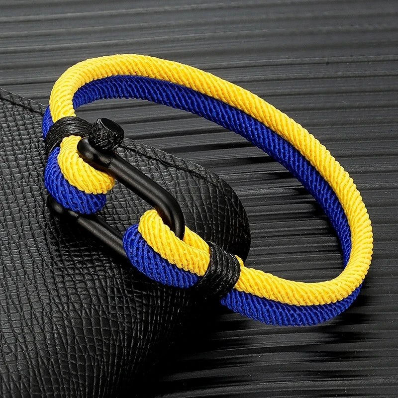 MKENDN Men Women Ukrainian National Flag Color Yellow Blue Nautical Rope Bracelets Peace Gift Украинский брасле