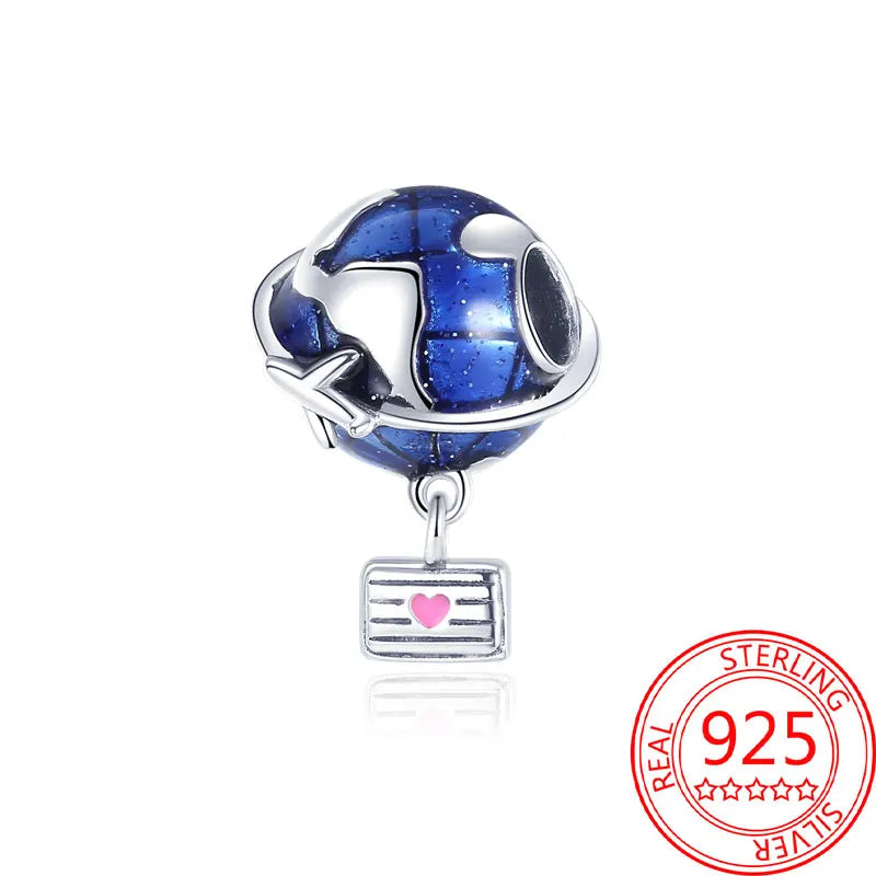 925 Sterling Silver Paris Tower Aircraft Travel Charm Pendant Beads Fit Charm Original Bracelet for Women Jewelry Making