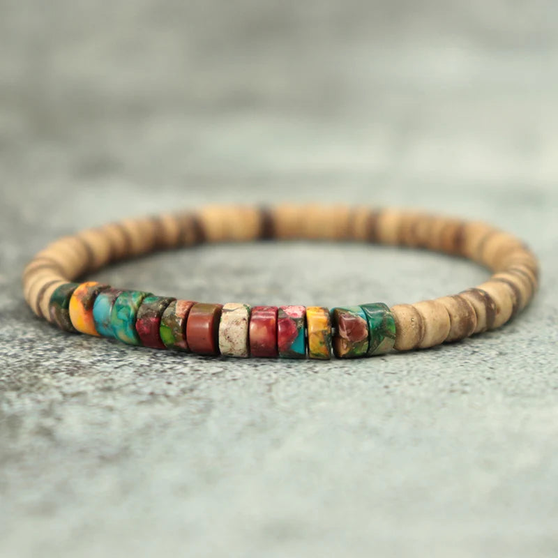 Handmade Coconut Bead Bracelet For Men Natural Meditation Jewelry Accessories Grade A Shell Braclet Beach Surfing Cycling Joias