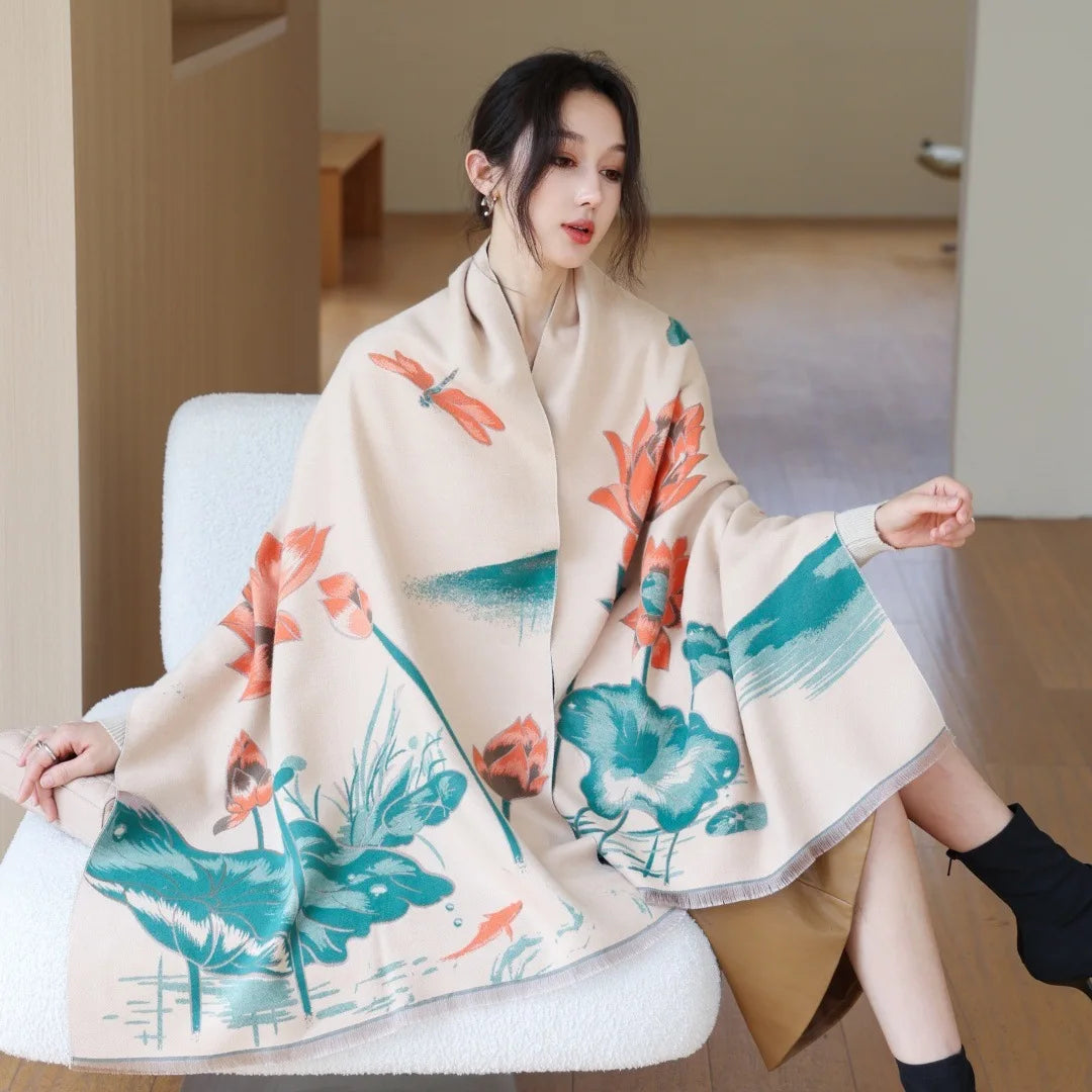 Print Cashmere Scarf Women Thick Warm Winter Blanket Brand Female Luxury Quality Shawl Wrap Bufanda 2025 Poncho Echarpe Pashmina