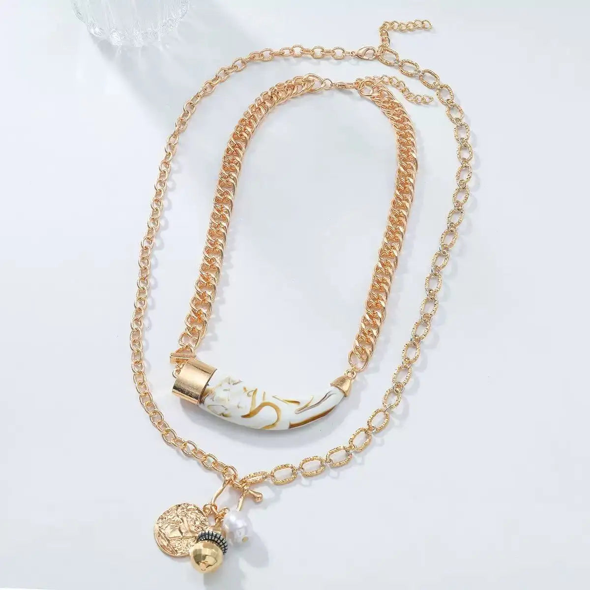 ZAA Multi-layer Animal Corner Pendant Geometric Women's Necklace