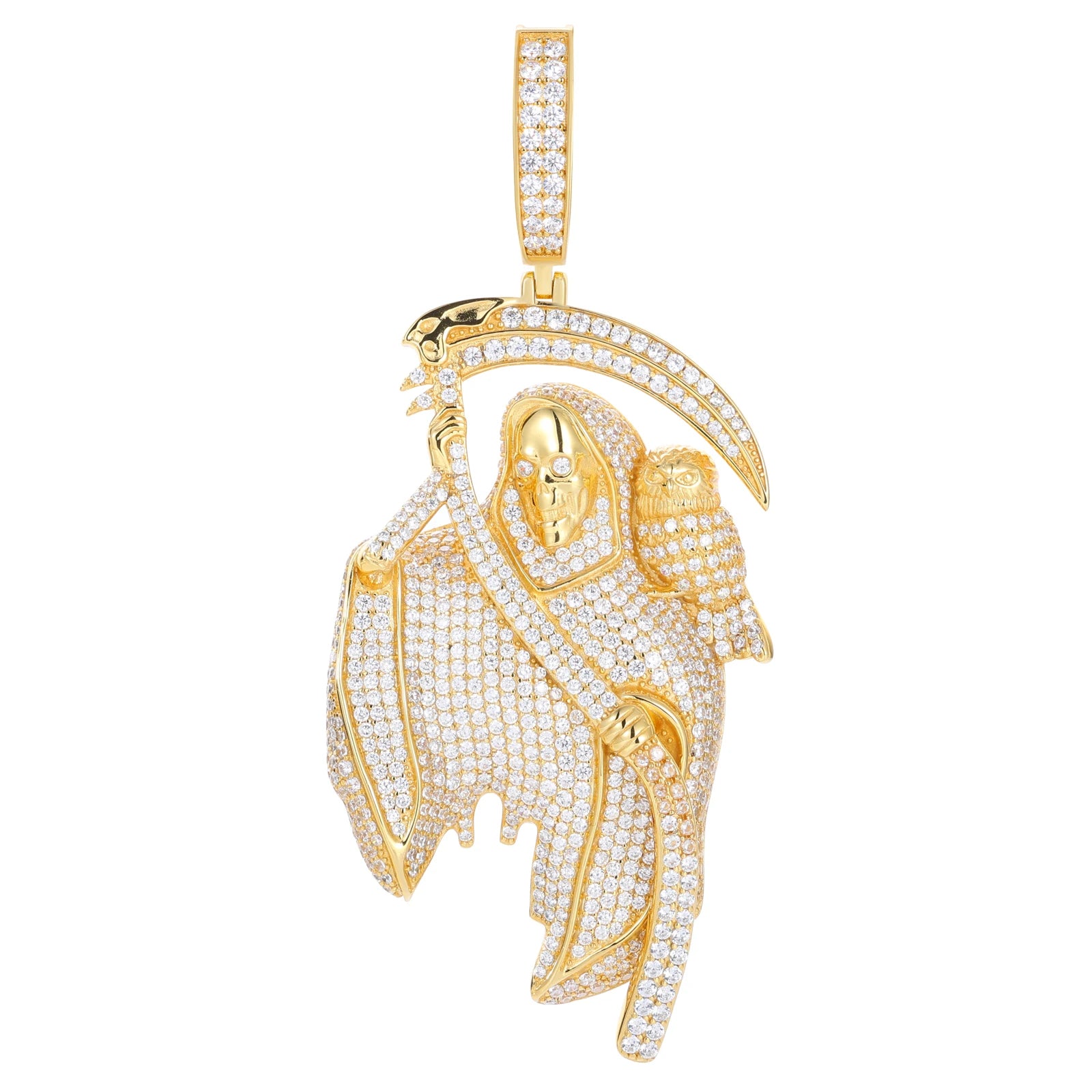Pendentifs unisexes TUHE de haute qualité en moissanite D VVS sertis de pierres, style fantôme, bijoux hip-hop pour hommes