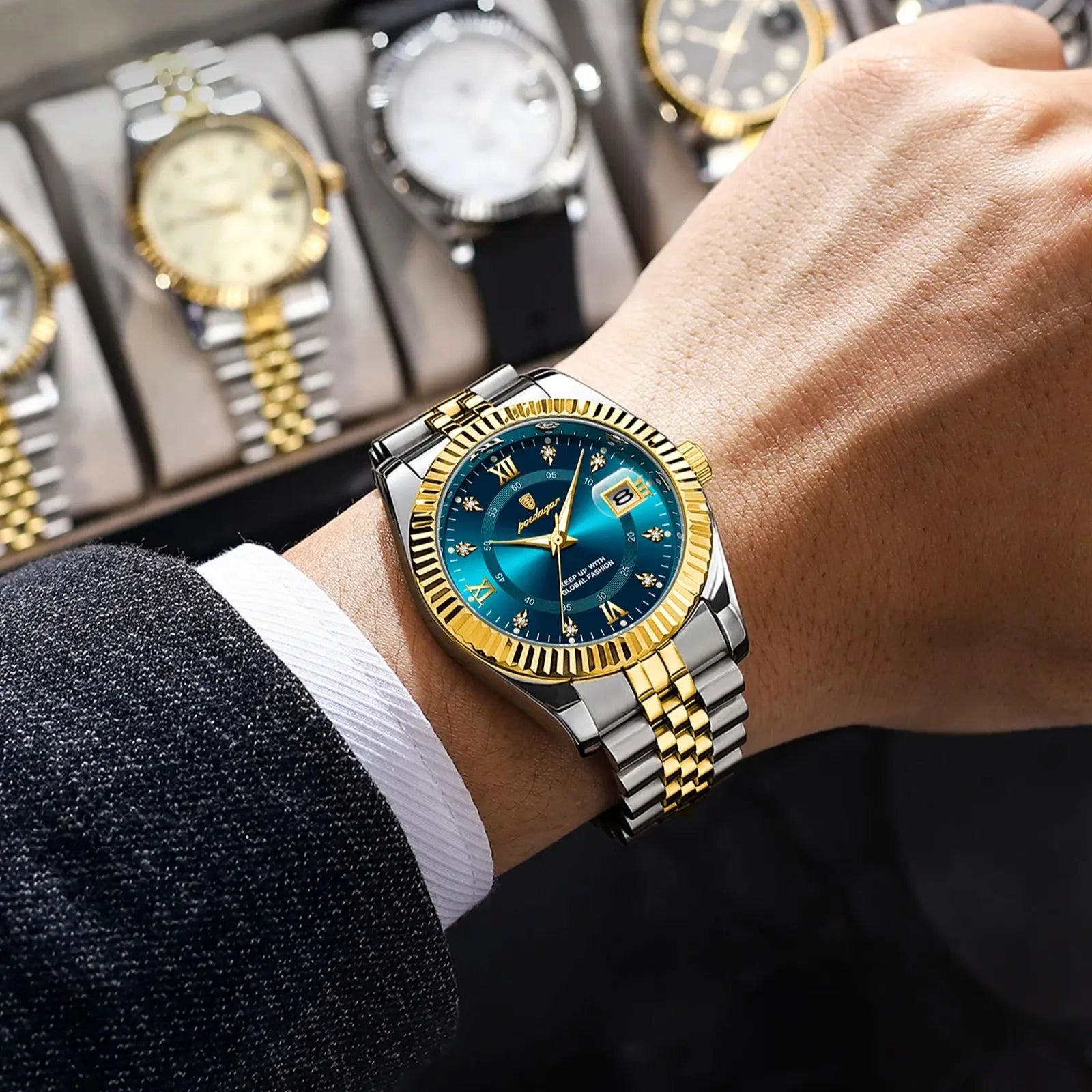 POEDAGAR Luxury Sport Wrist Watch For Man Waterproof Luminous Date Men Watch Quartz Stainless Steel Men's Watches Male Reloj+box - Madeinsea©