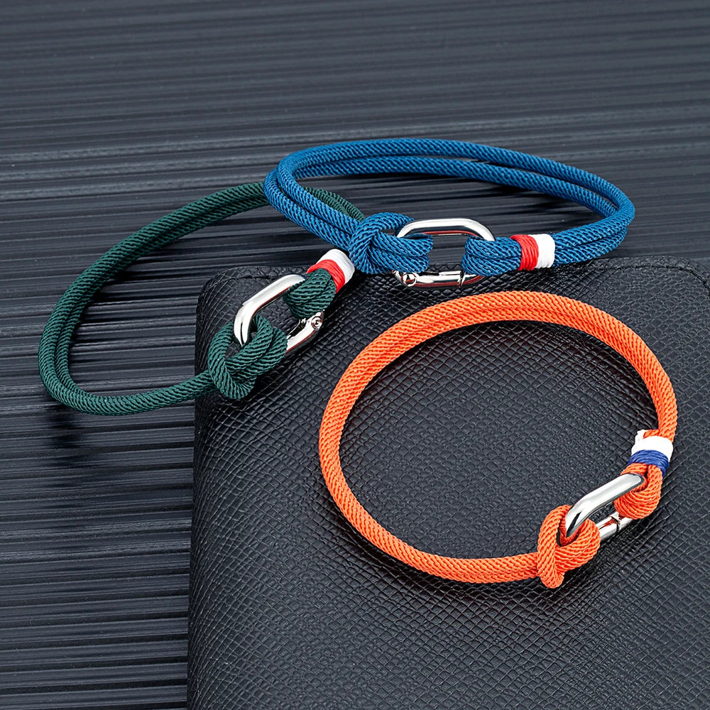 MKENDN New Nautical Mens Thin Rope Bracelet With Oval Circle Spring Clasp For Surfer Beach Jewelry Gifts - Madeinsea©