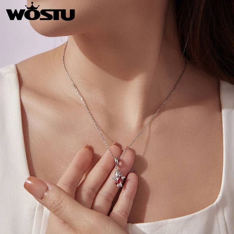 WOSTU 925 Sterling Silver Religious Jesus Charm Pendant DIY Jewelry Making Gift Fit Necklace for Baby Baptism First Communion