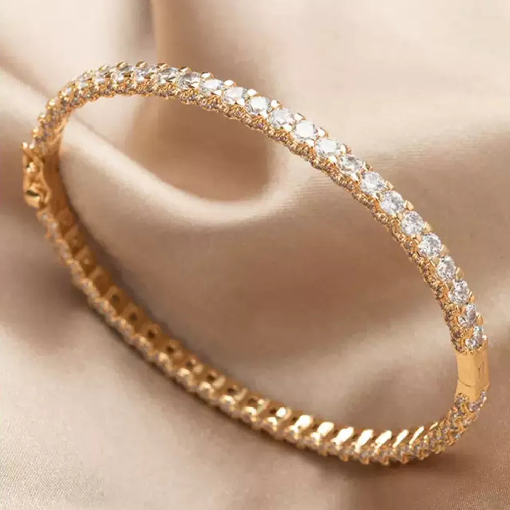 Top Quality Fashion Lovely Bangle Pure Sterling 925 Silver Jewelry For Women Design Bangle Cute Diamond Party Gift Jewelry - Madeinsea©