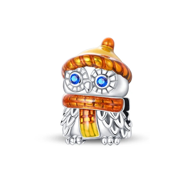 New 925 Sterling Silver Charm Beads Pendant Pumpkin Maple Leaf Autumn Series Charms Fit Original Bracelets Fine Jewelry