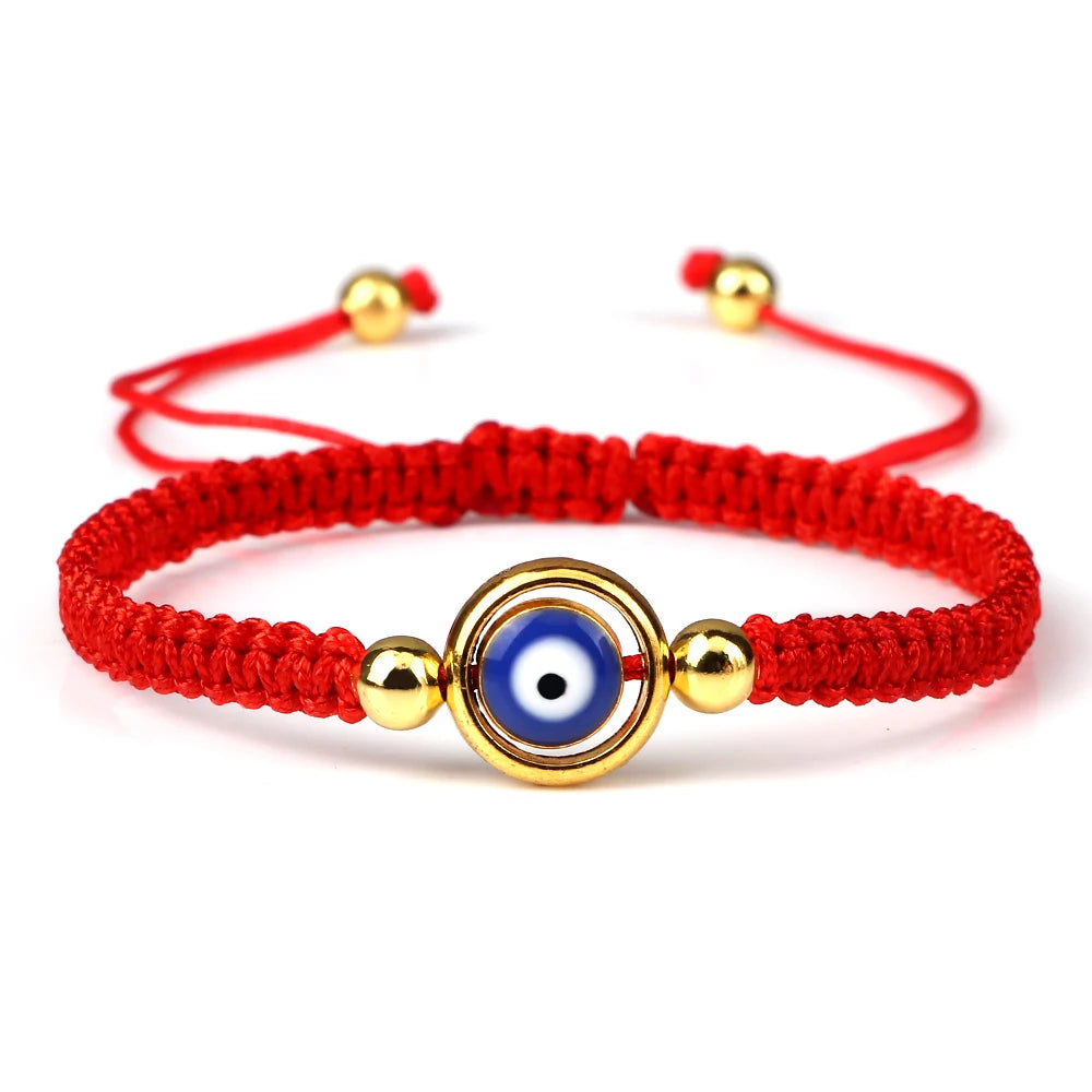 Classic Blue Turkish Evil Eyes Bracelets for Women Hand of Fatima Lucky Red Braided Rope Chain Bracelets Female Handmade Jewelry